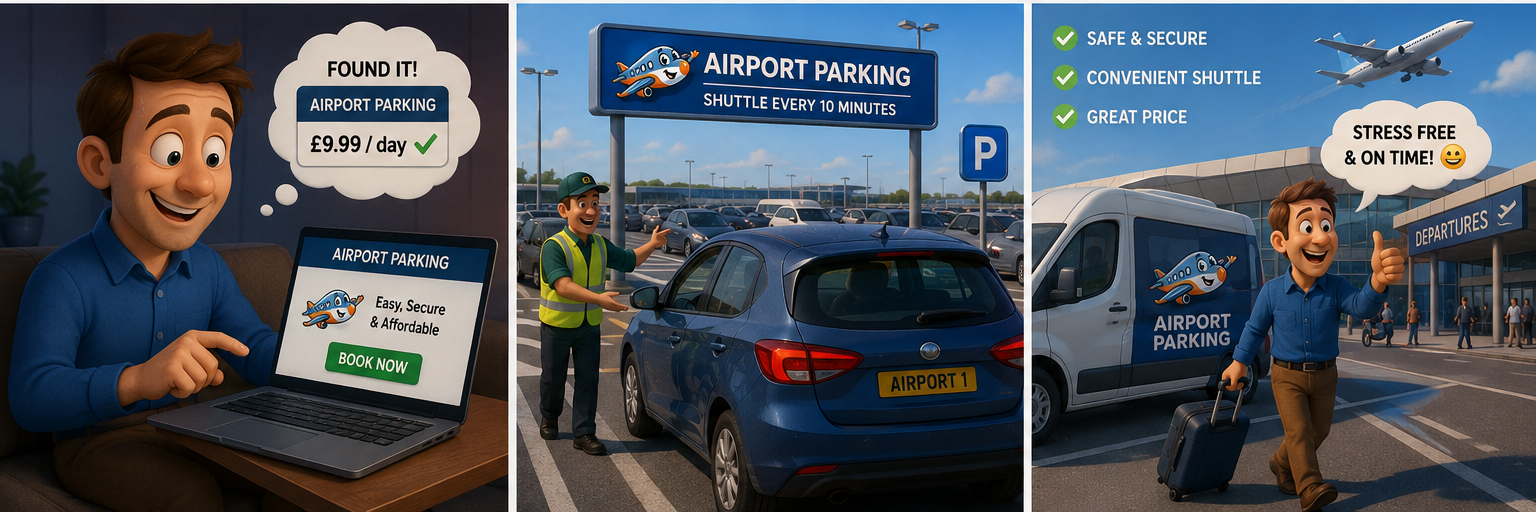 Relaxed UK traveller who pre-booked stress-free, secure Heathrow airport parking with JetWaya and arrived on time for their flight